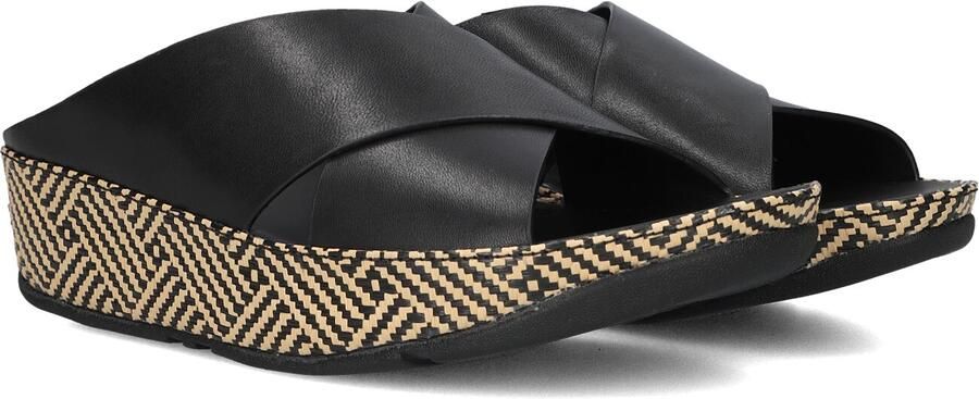 FITFLOP Slippers Dames Lulu Lux Cross Slide Maat: 43 Materiaal: Leatherlook Kleur: Zwart