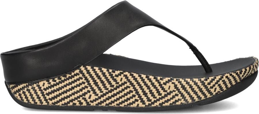 FITFLOP Teenslippers Dames Lulu Lux Graphic Weave Toe-post Maat: 42 Materiaal: Leer Kleur: Zwart - Foto 3
