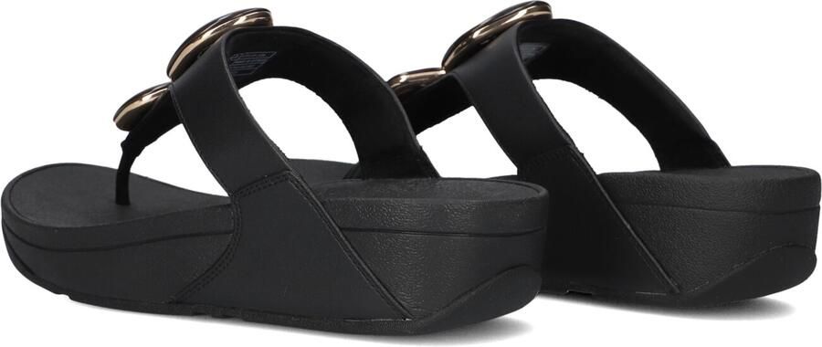 FITFLOP Teenslippers Dames Lulu Marbled Stone Toe-post Maat: 43 Materiaal: Leer Kleur: Zwart - Foto 4