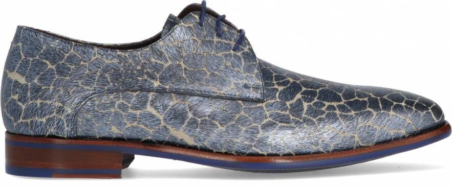 Floris van Bommel Mannen Leren Veterschoenen / Herenschoenen 18146 Blauw -  Schoenen.nl