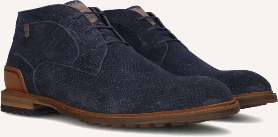 FLORIS VAN BOMMEL Veterschoenen Heren Sfm-50159 Crepi Maat: 47 Materiaal: Suède Kleur: Blauw