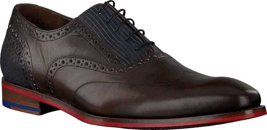 Floris van bommel 30229 De Stapper 03.02 Dark Brown G+Wijdte Veterschoenen