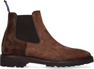 Floris van Bommel Mannen Suède Chelsea boots Laarzen Herenschoenen 20072 Cognac