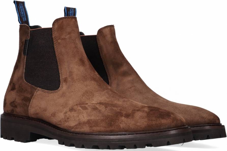 FLORIS VAN BOMMEL Chelsea Boots Heren Sfm-60018 Maat: 43⅓ Materiaal: Suède Kleur: Cognac