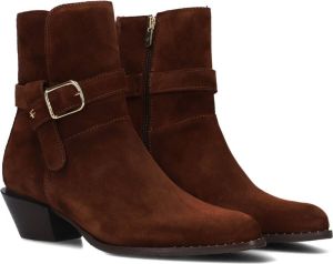 Floris van Bommel Sfw-50051 Enkellaarsjes Enkelboots met rits Dames Cognac
