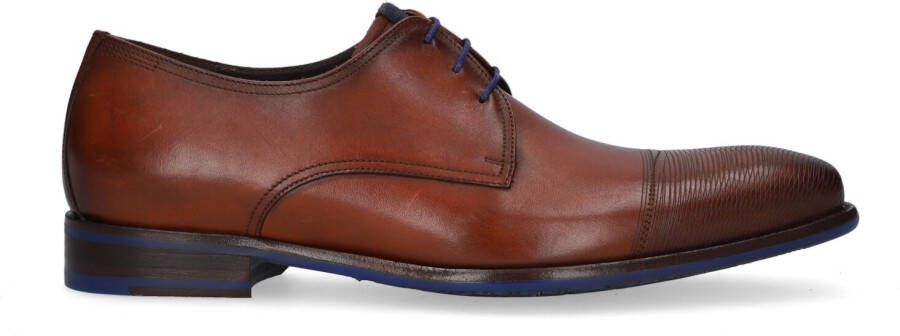 Floris van bommel 30196 De Stijler 17.00 Dark Cognac H-Wijdte Veterschoenen