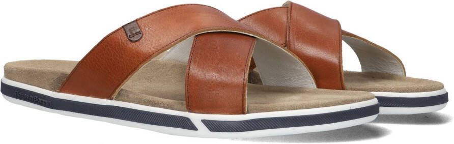 FLORIS VAN BOMMEL Cognac Slippers Sfm-90008