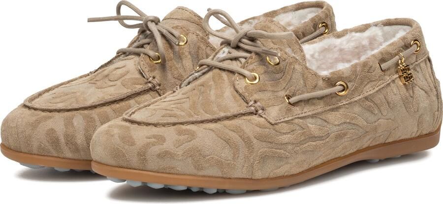 Floris van Bommel Sfw-30028 Bohwi Sneakers Suède Dames Beige