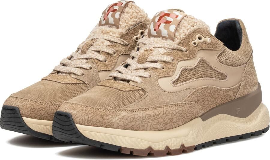 FLORIS VAN BOMMEL Lage Sneakers Dames Sfw-10163 Treni Suède Beige