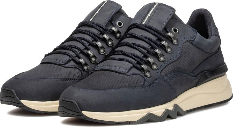 FLORIS VAN BOMMEL Lage Sneakers Heren Sfm-10135 De Zager Mesh Blauw