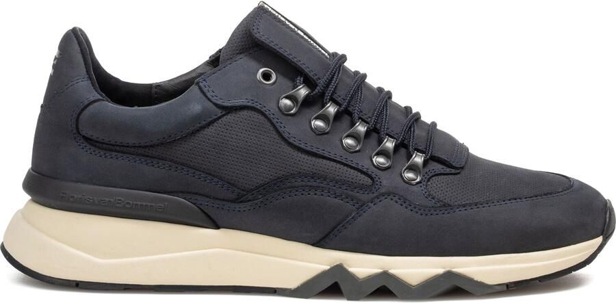 FLORIS VAN BOMMEL Lage Sneakers Heren Sfm-10135 De Zager Mesh Blauw