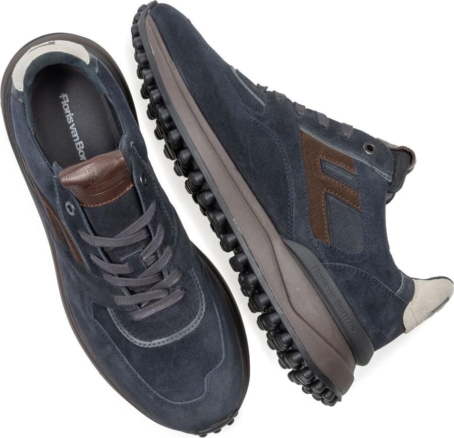 FLORIS VAN BOMMEL Lage Sneakers Heren Sfm-10139 Noppi Suède Blauw - Foto 4