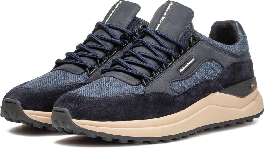 FLORIS VAN BOMMEL Lage Sneakers Heren Sfm-10235 De Trikker 44⅔ Textiel Blauw