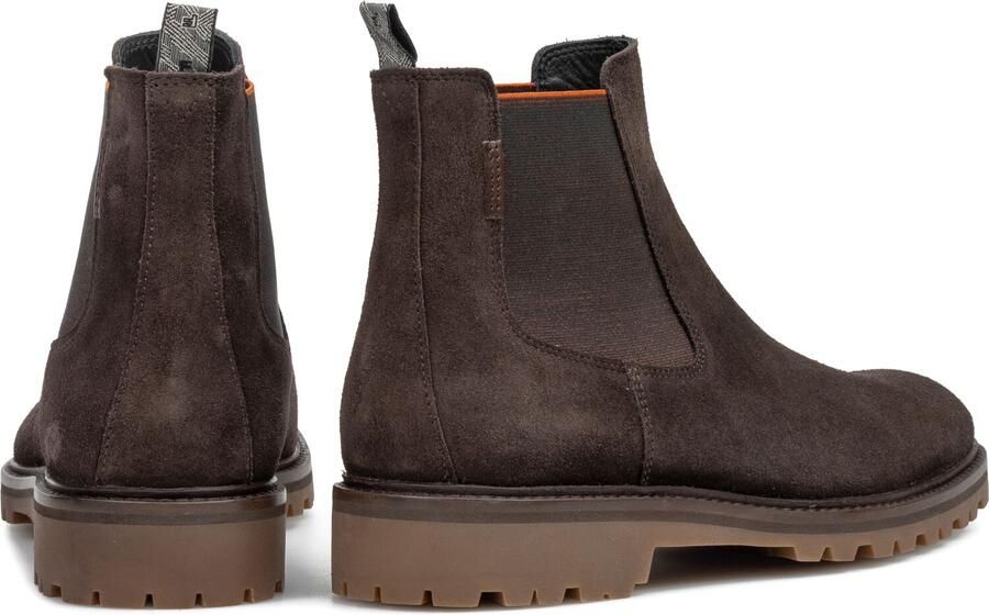 Floris van Bommel Sturdi suède chelsea boots met profielzool donkerbruin - Foto 4