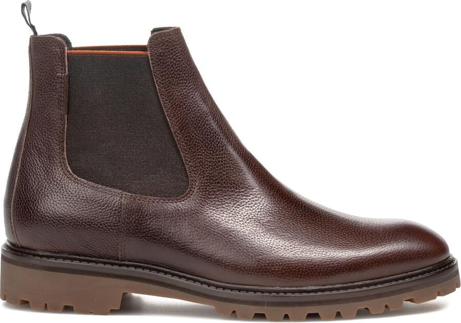 Floris van Bommel suède chelsea boots met profielzool donkerbruin - Foto 3