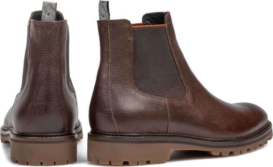 Floris van Bommel suède chelsea boots met profielzool donkerbruin - Foto 4