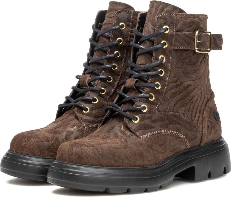 Floris van Bommel Bayli suède veterboots donkerbruin
