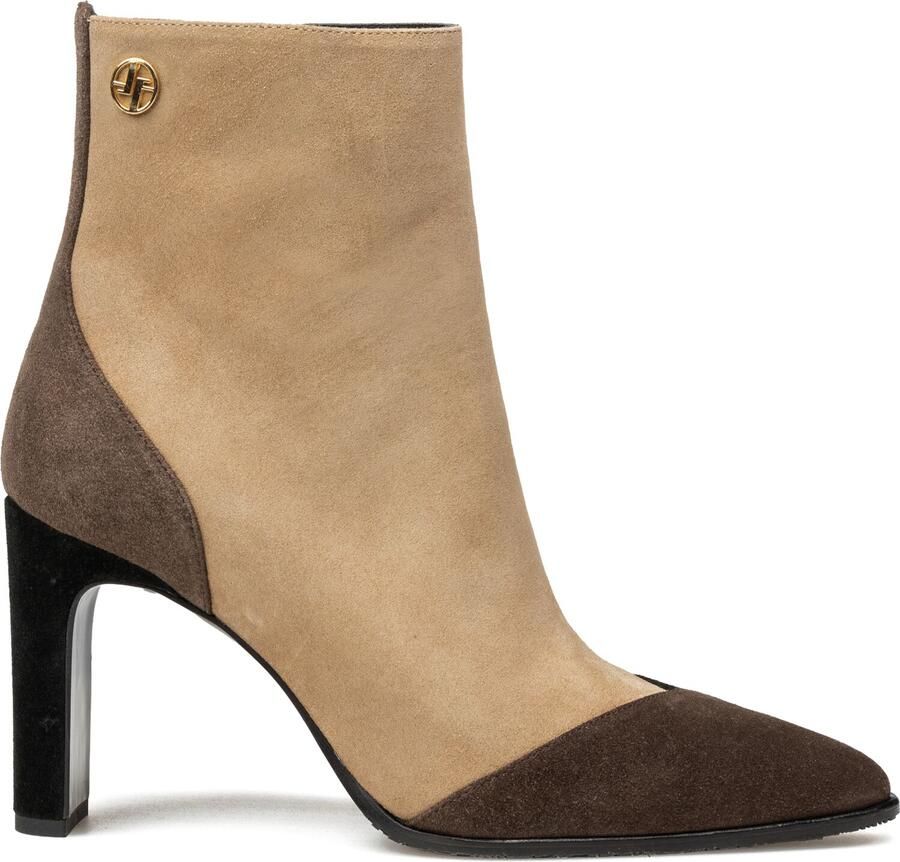 FLORIS VAN BOMMEL Enkellaarsjes Dames Sfw-50097 Maysi Suède Taupe - Foto 2