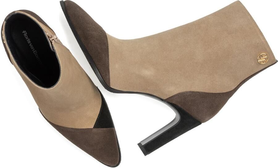 FLORIS VAN BOMMEL Enkellaarsjes Dames Sfw-50097 Maysi Suède Taupe - Foto 4