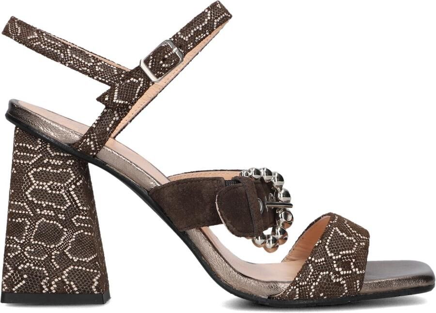 FLORIS VAN BOMMEL Sandalen met Hak Dames Sfw-90082 Tahli Maat: 36 Materiaal: Textiel Kleur: Bruin - Foto 3