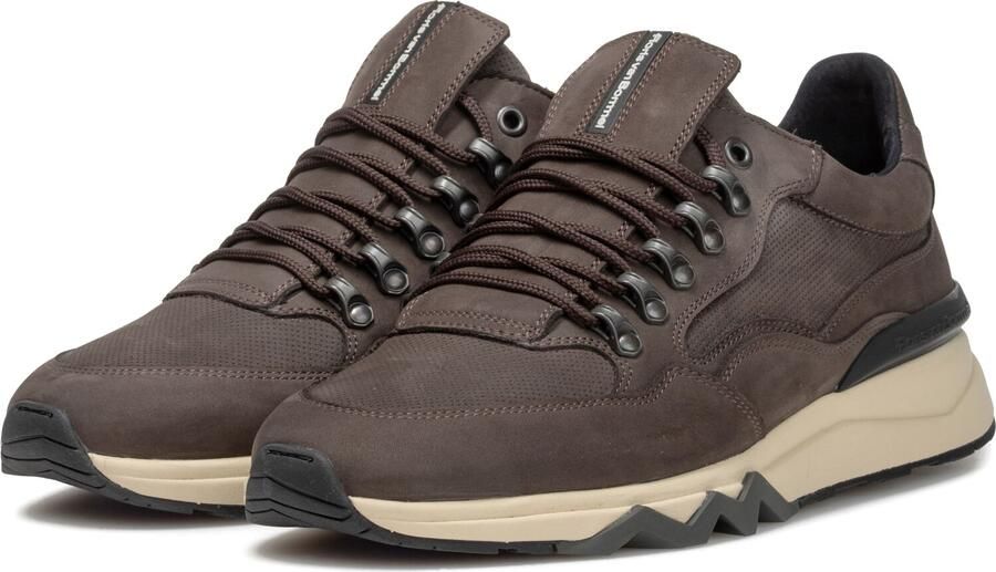 FLORIS VAN BOMMEL Lage Sneakers Heren Sfm-10135 De Zager Nubuck Bruin