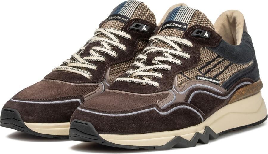 FLORIS VAN BOMMEL Lage Sneakers Heren Sfm-10198 De Zager 42⅔ Textiel Bruin