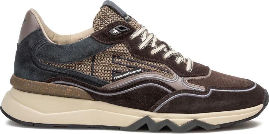 FLORIS VAN BOMMEL Lage Sneakers Heren Sfm-10198 De Zager Textiel Bruin