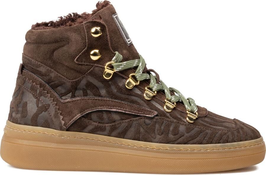 FLORIS VAN BOMMEL Hoge Sneakers Dames Sfw-10175 Fygi Suède Bruin