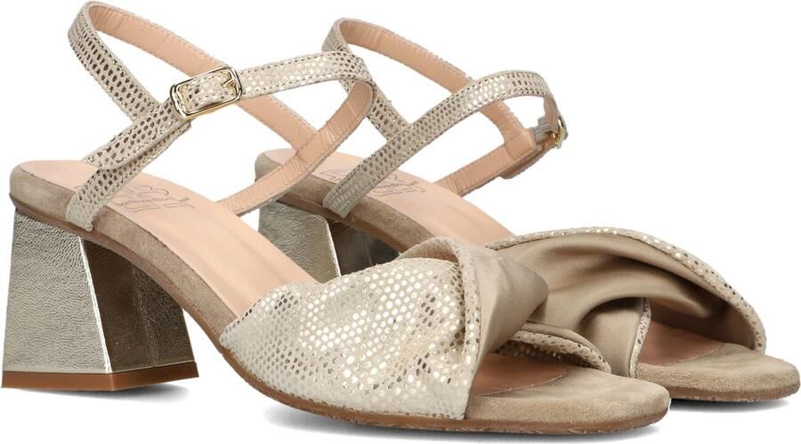 FLORIS VAN BOMMEL Sandalen met Hak Dames Sfw-90076 Cassi Maat: 36 Materiaal: Leer Kleur: Goudkleurig
