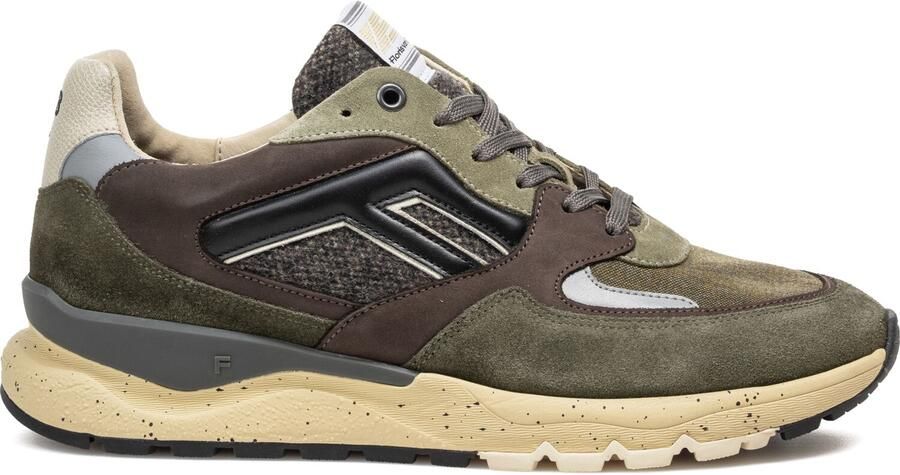 FLORIS VAN BOMMEL Lage Sneakers Heren Sfm-10154 De Treener Textiel Groen