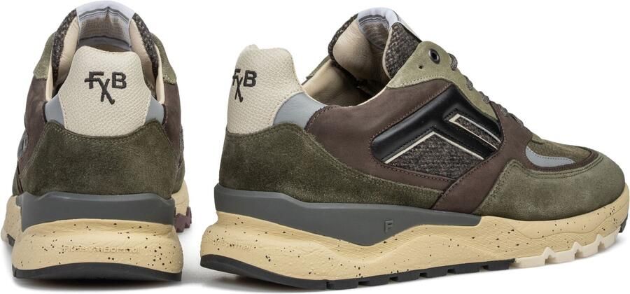 FLORIS VAN BOMMEL Lage Sneakers Heren Sfm-10154 De Treener Textiel Groen - Foto 9