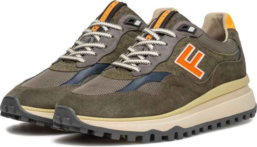 FLORIS VAN BOMMEL Lage Sneakers Heren Sfm-10238 De Gripper Textiel Groen