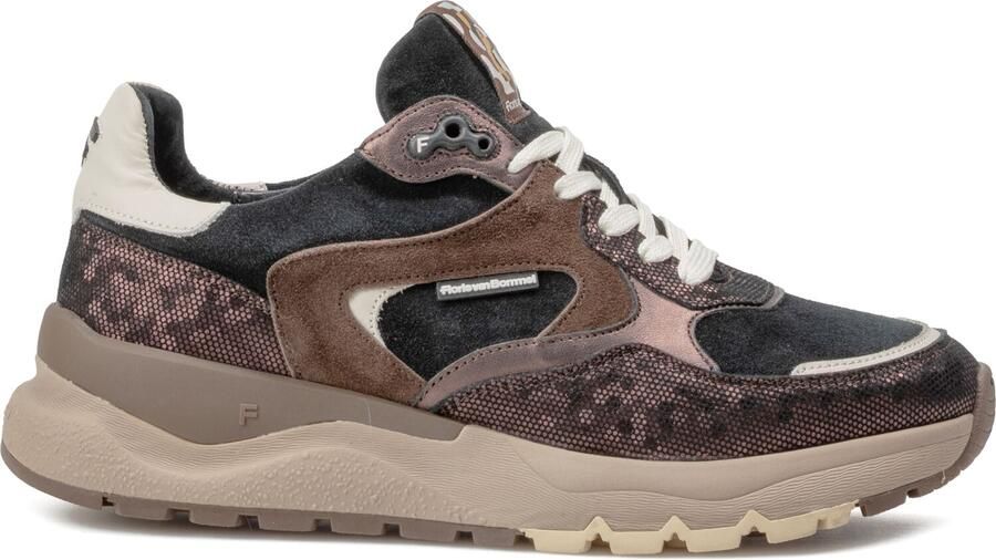 Floris van Bommel Sneakers laag 'Treni 02' lichtbeige donkerbeige goud zwart