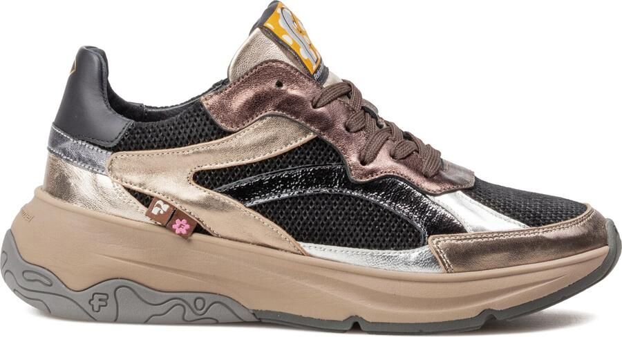 FLORIS VAN BOMMEL Lage Sneakers Dames Sfw-10141 Holli Leer Bronskleurig