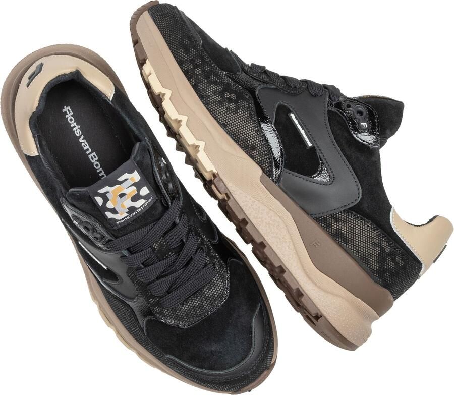 FLORIS VAN BOMMEL Lage Sneakers Dames Sfw-10164 Treni 5 Suède Zwart - Foto 5