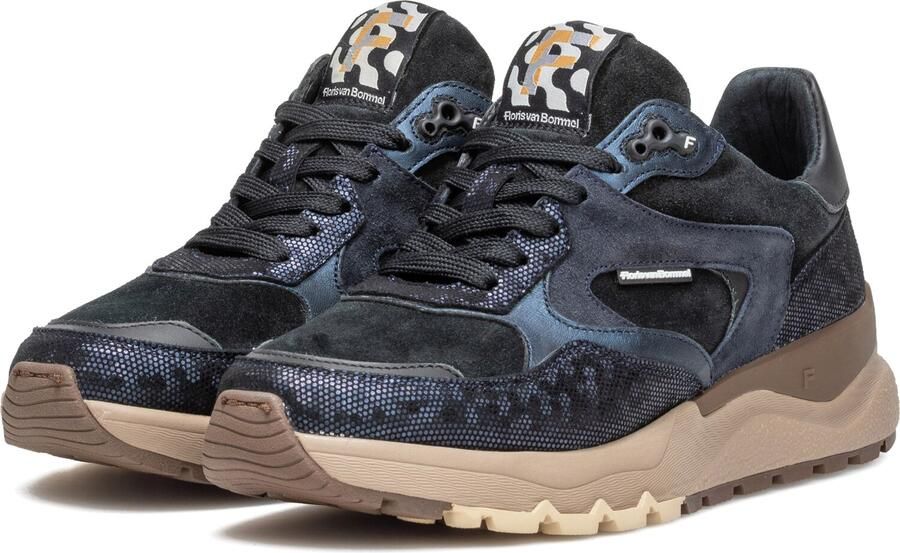FLORIS VAN BOMMEL Lage Sneakers Dames Sfw-10164 Treni Textiel Zwart