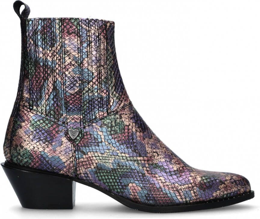 Floris Bommel Vrouwen Slangenprint Enkellaarsjes Laarzen Damesschoenen 85671 snake Multicolor