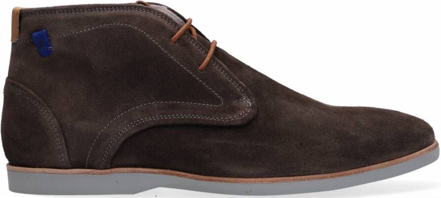 Van Bommel Suède Leren Veterschoenen Donkergrijs Gray Heren