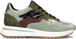 Floris van Floris van Bommel van Floris van Bommel Sneakers Dames Lage sneakers Damesschoenen Leer SFW-10082 glit Zebraprint Groen