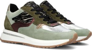 Floris van Floris van Bommel van Floris van Bommel Sneakers Dames Lage sneakers Damesschoenen Leer SFW-10082 glit Zebraprint Groen