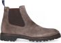 Floris van Bommel Mannen Suède Effen Chelsea laars Laarzen Herenschoenen 20072 Taupe - Thumbnail 1
