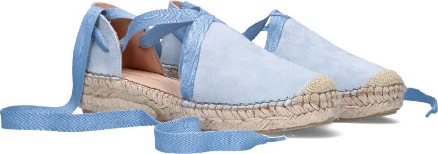 Fred de la bretoniere Sleehak espadrille met linten suède baby blauw -  Schoenen.nl