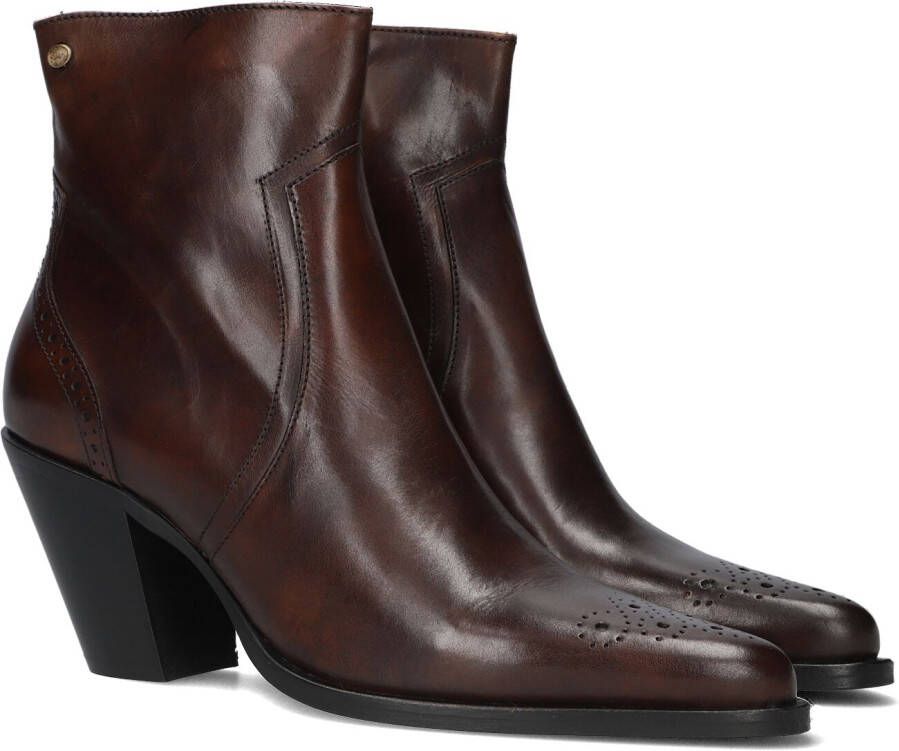 Fred de la Bretoniere Blaire Ankle Boot Enkellaarsjes Enkelboots met rits Dames Bruin