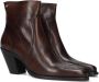 Fred de la Bretoniere Blaire Ankle Boot Enkellaarsjes Enkelboots met rits Dames Bruin - Thumbnail 1