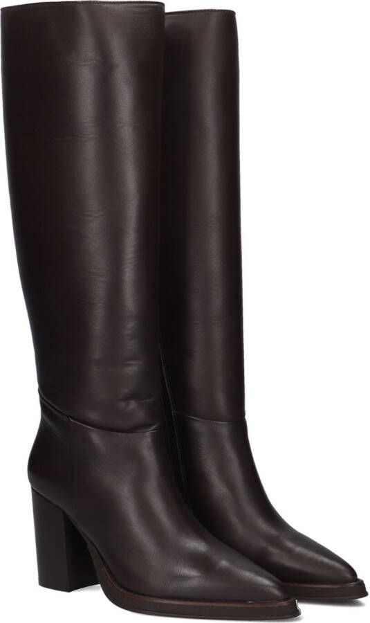 Fred de la Bretoniere Heeled High Boot Grunce Tube Donker Brown Dames Laarzen