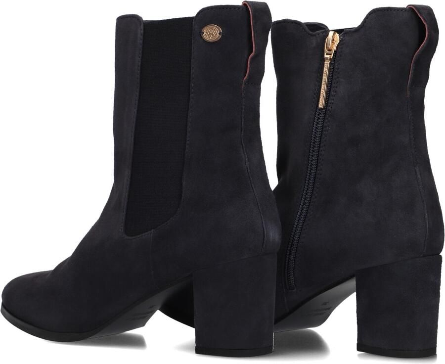 Fred de la Bretoniere Farah Chelsea leren suède chelsea boots met hak donkerblauw - Foto 3