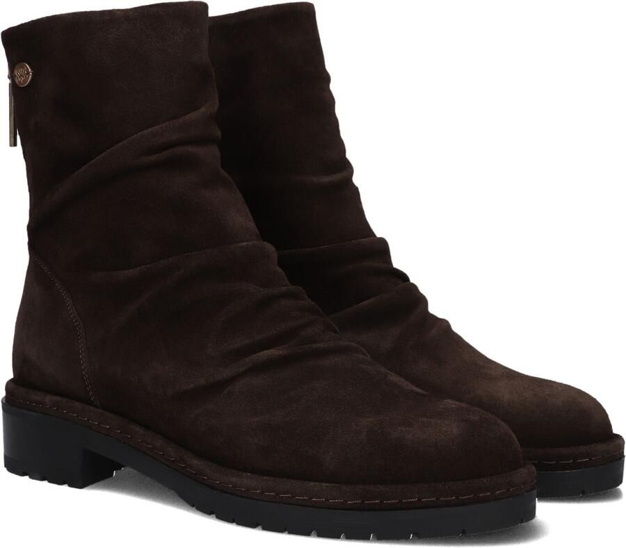 Fred de la Bretoniere Flint Jimmy leren suède enkelboots donkerbruin