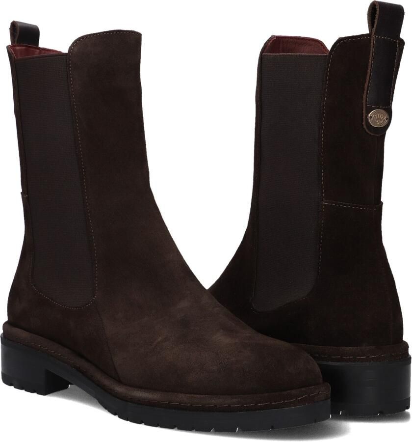 Fred de la Bretoniere Yael leren chelsea boots met profielzool donkerbruin - Foto 3