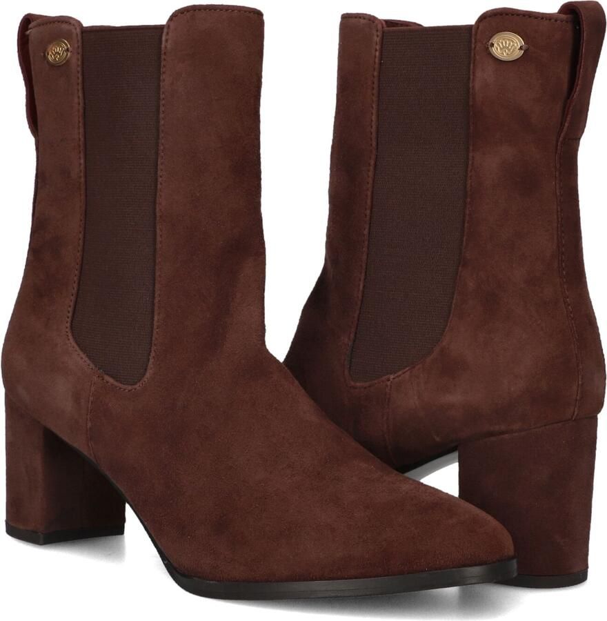 Fred de la Bretoniere Farah Chelsea Enkellaarsjes Enkelboots met rits Dames Bruin - Foto 2