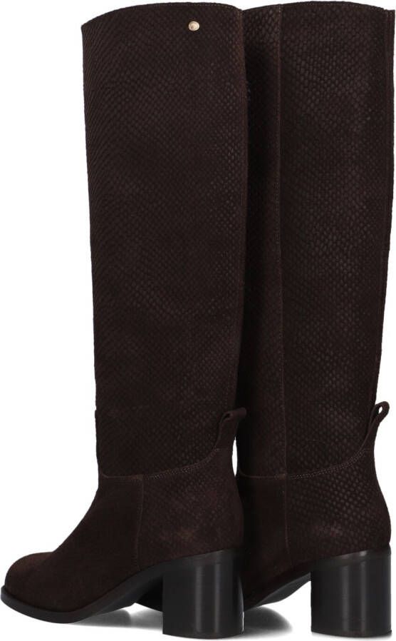 Fred de la Bretoniere Heeled High Boot Finy Hey Donker Brown Dames Laarzen